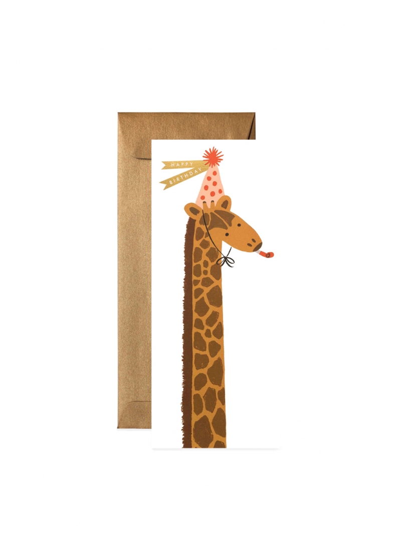 Carte double avec enveloppe Girafe